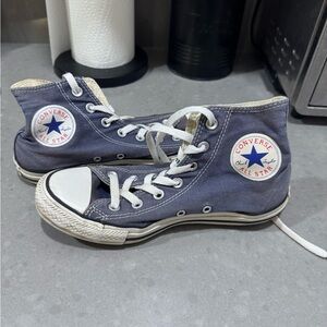 Blue high top converse